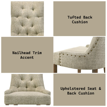 ACME 77162 Yotam Side Chair, Beige Fabric & Salvaged Oak Finish