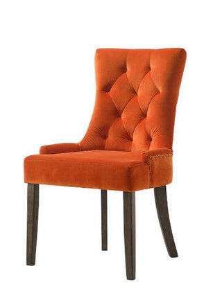 ACME 77164 Farren Side Chair, Orange Velvet & Espresso Finish ACME Furniture