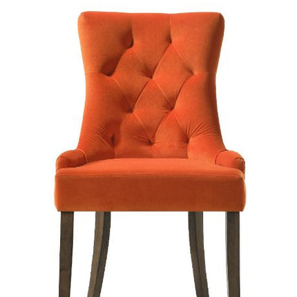 ACME 77164 Farren Side Chair, Orange Velvet & Espresso Finish