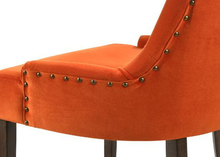 ACME 77164 Farren Side Chair, Orange Velvet & Espresso Finish