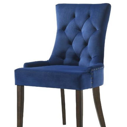 ACME 77165 Farren Side Chair, Blue Velvet & Espresso Finish