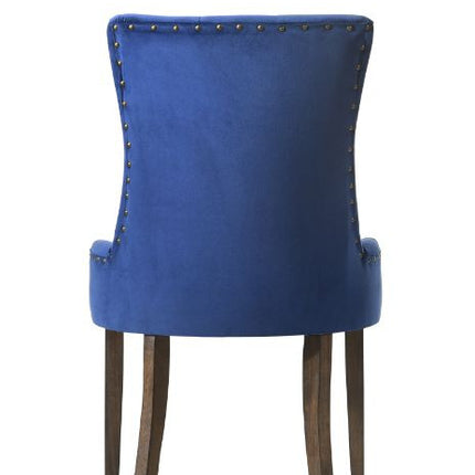 ACME 77165 Farren Side Chair, Blue Velvet & Espresso Finish