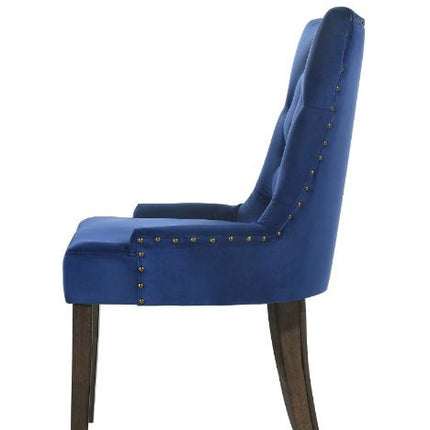 ACME 77165 Farren Side Chair, Blue Velvet & Espresso Finish