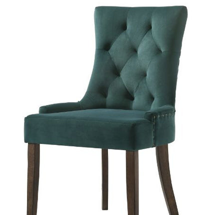 ACME 77166 Farren Side Chair, Green Velvet & Espresso Finish