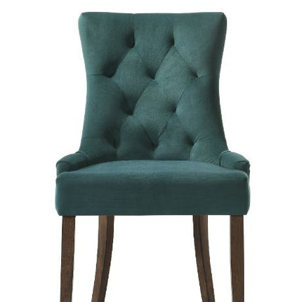 ACME 77166 Farren Side Chair, Green Velvet & Espresso Finish