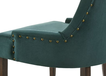 ACME 77166 Farren Side Chair, Green Velvet & Espresso Finish