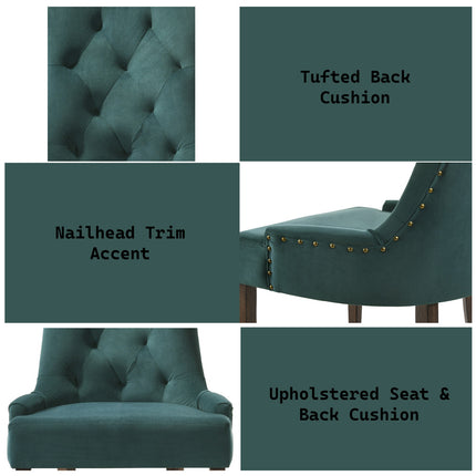 ACME 77166 Farren Side Chair, Green Velvet & Espresso Finish