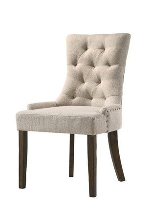 ACME 77172 Farren Side Chair, Beige Fabric & Espresso Finish ACME Furniture