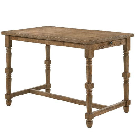 ACME 77175 Farsiris Counter Height Table, Weathered Oak Finish