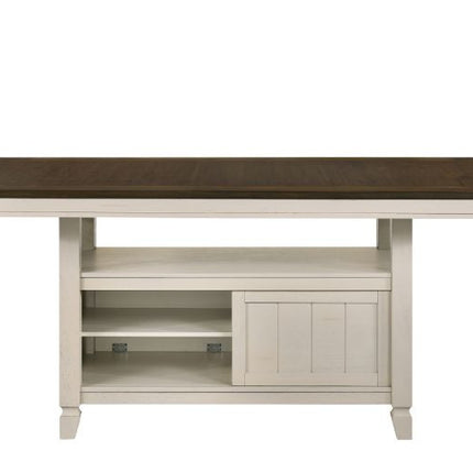 ACME 77180 Tasnim Counter Height Table, Oak & Antique White Finish