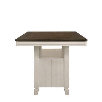 ACME 77180 Tasnim Counter Height Table, Oak & Antique White Finish