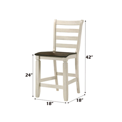 ACME 77183 Tasnim Counter Height Chair, Oak & Antique White Finish