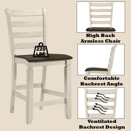ACME 77183 Tasnim Counter Height Chair, Oak & Antique White Finish