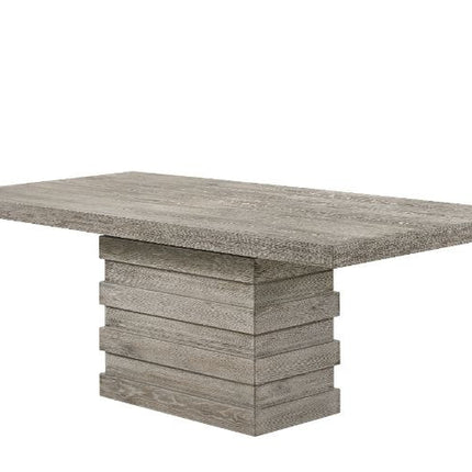 ACME 77185 Faustine Dining Table, Salvaged Light Oak Finish