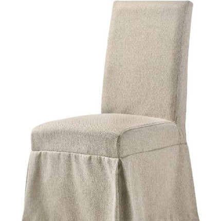 ACME 77188 Faustine Side Chair, Tan Fabric & Salvaged Light Oak Finish