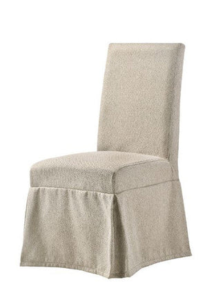 ACME 77188 Faustine Side Chair, Tan Fabric & Salvaged Light Oak Finish ACME Furniture