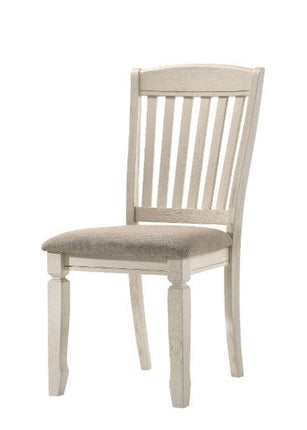 ACME 77192 Fedele Side Chair, Tan Fabric & Cream Finish ACME Furniture
