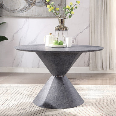 ACME 77830 Ansonia Dining Table, Faux Concrete ACME Furniture