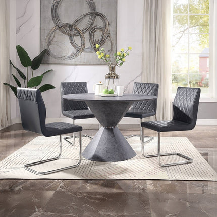 ACME 77830 Ansonia Dining Table, Faux Concrete