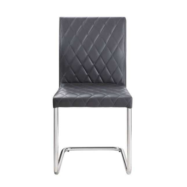 ACME 77832 Ansonia Side Chair (Set-2), Gray PU & Chrome
