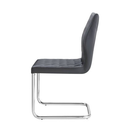 ACME 77832 Ansonia Side Chair (Set-2), Gray PU & Chrome