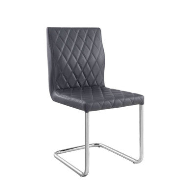 ACME 77832 Ansonia Side Chair (Set-2), Gray PU & Chrome ACME Furniture