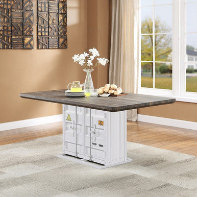 ACME 77880 Cargo Dining Table, White ACME Furniture