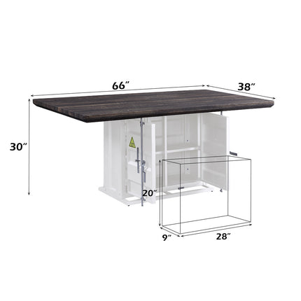 ACME 77880 Cargo Dining Table, White