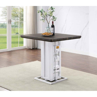 ACME 77885 Cargo Counter H Table, White ACME Furniture