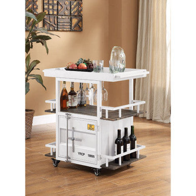 ACME 77889 Cargo Serving Cart, White ACME Furniture
