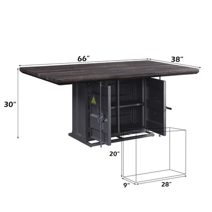 ACME 77900 Cargo Dining Table, Gunmetal