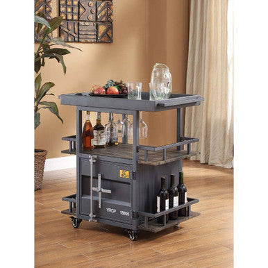 ACME 77909 Cargo Serving Cart, Gunmetal ACME Furniture