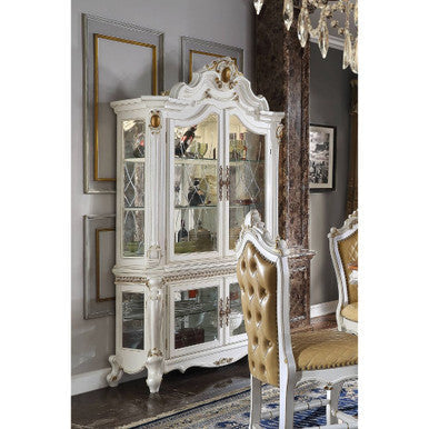 ACME 78213 Picardy Curio Cabinet, Antique Pearl ACME Furniture