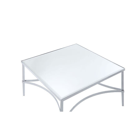 ACME 80190 Petunia Coffee Table, Chrome & Mirror