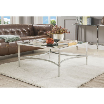 ACME 80190 Petunia Coffee Table, Chrome & Mirror