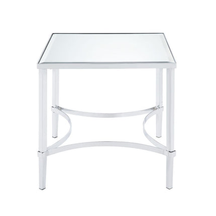 ACME 80192 Petunia End Table, Chrome & Mirror