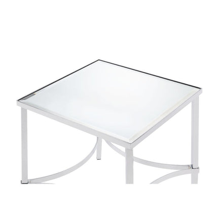 ACME 80192 Petunia End Table, Chrome & Mirror
