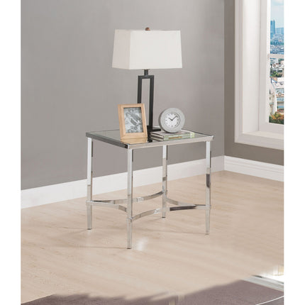 ACME 80192 Petunia End Table, Chrome & Mirror