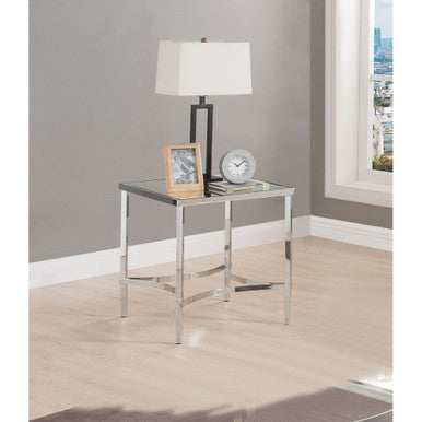 ACME 80192 Petunia End Table, Chrome & Mirror ACME Furniture