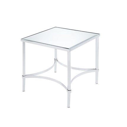 ACME 80192 Petunia End Table, Chrome & Mirror
