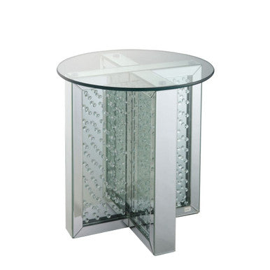 ACME 80217 Nysa End Table, Mirrored & Faux Crystals ACME Furniture