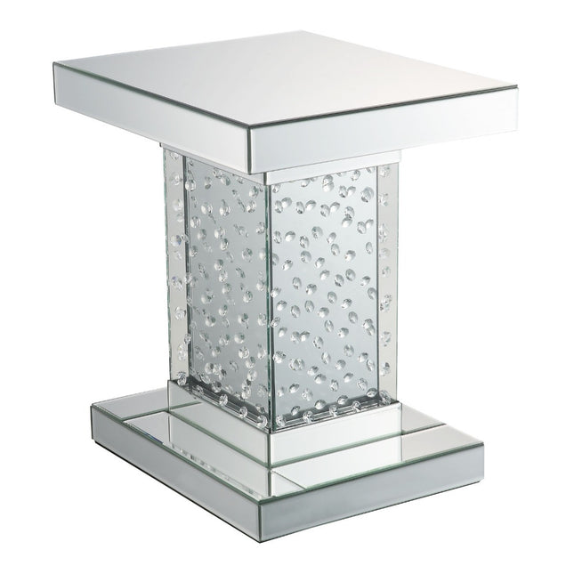 ACME 80284 Nysa End Table, Mirrored & Faux Crystals