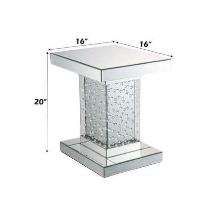 ACME 80284 Nysa End Table, Mirrored & Faux Crystals
