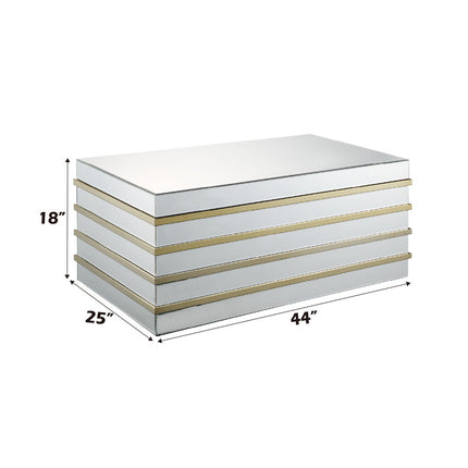 ACME 80330 Osma Coffee Table, Mirrored & Gold