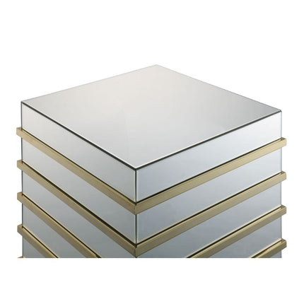 ACME 80332 Osma End Table, Mirrored & Gold