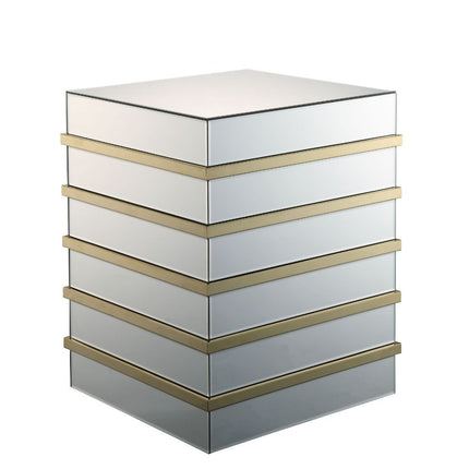 ACME 80332 Osma End Table, Mirrored & Gold