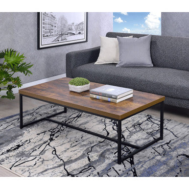 ACME 80615 Bob Coffee Table, Weathered Oak & Black ACME Furniture