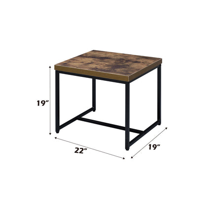 ACME 80617 Bob End Table, Weathered Oak & Black