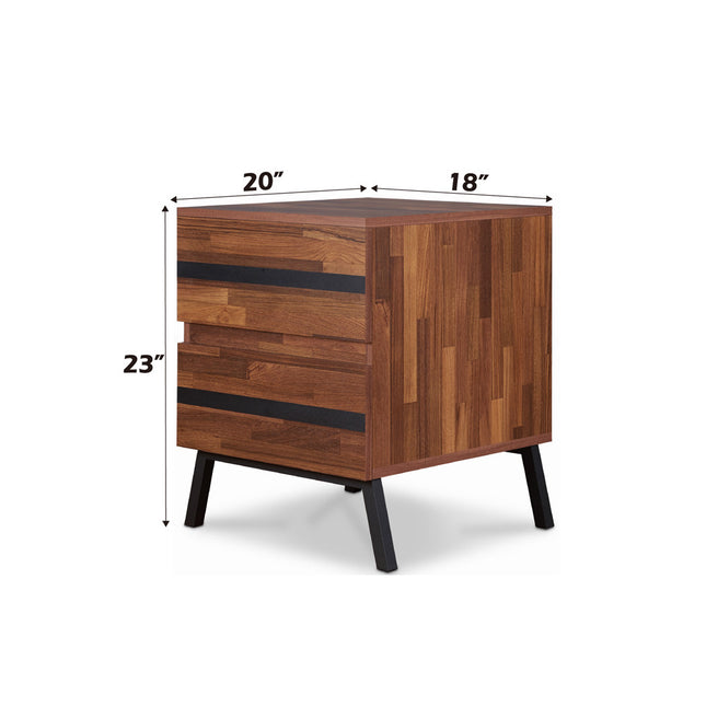 ACME 80622 Karine Nightstand/End Table, Walnut & Black