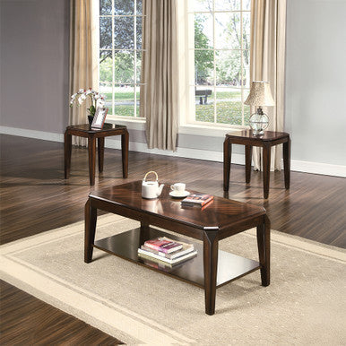 ACME 80655 Docila 3 Piece Pack Coffee/End Table Set, Walnut ACME Furniture